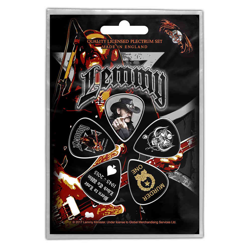 Lemmy Kilmister - Stone Death Forever Plectrum - Set van 5 - Multicolours